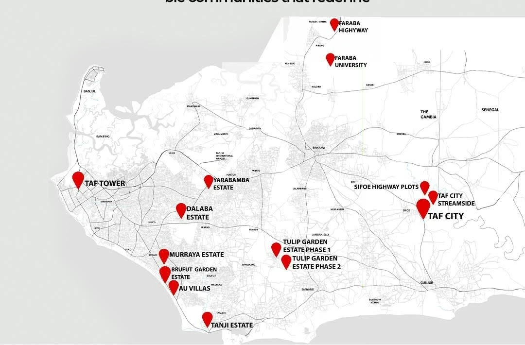 Map of TAF developments
